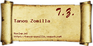 Tanos Zomilla névjegykártya